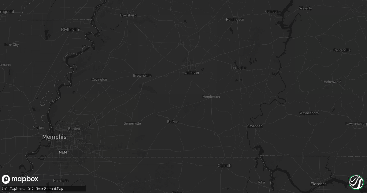 Hail map in Medon, TN on July 21, 2026