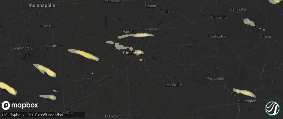 Hail map in Melbourne, KY on July 21, 2026
