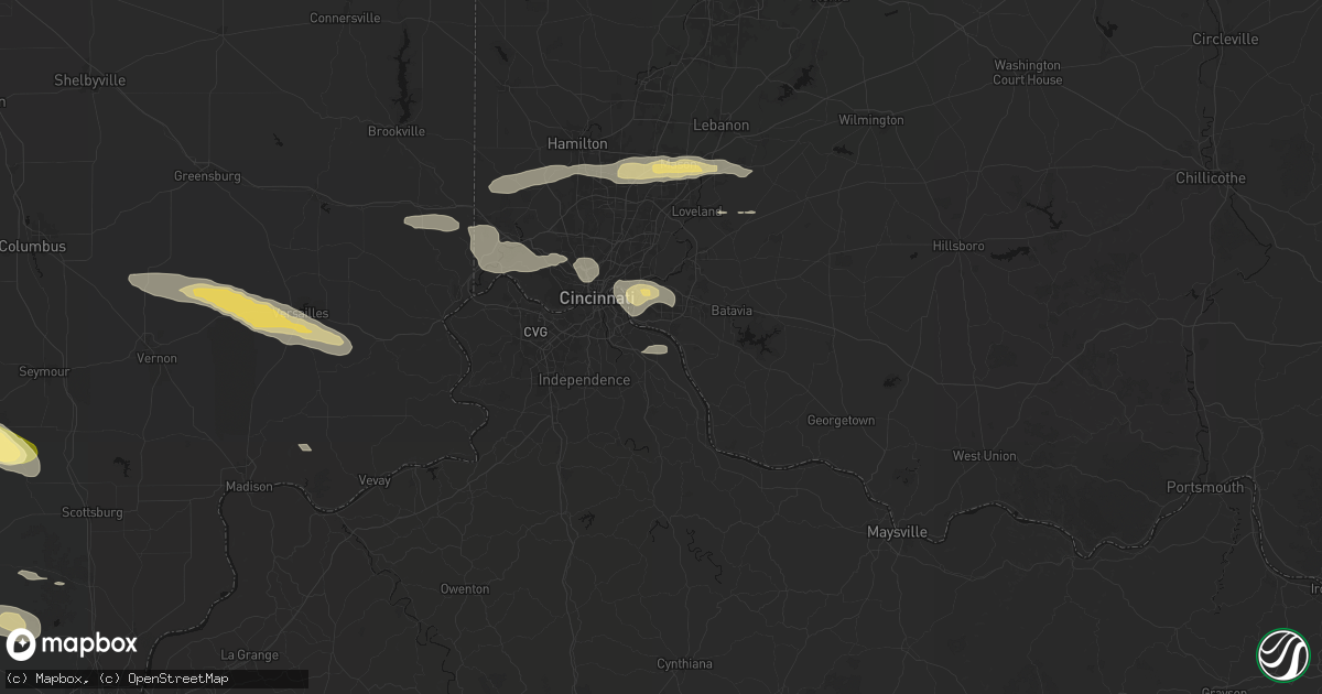 Hail map in Melbourne, KY on July 21, 2026