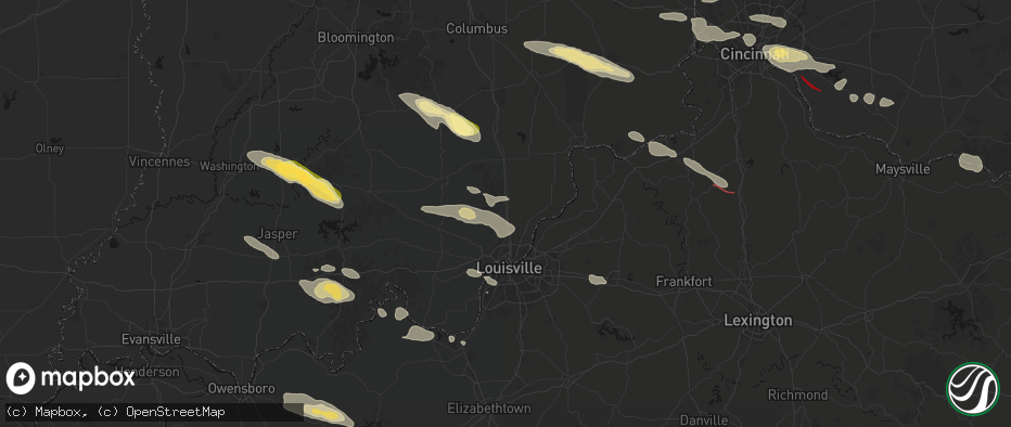 Hail map in Memphis, IN on July 21, 2026