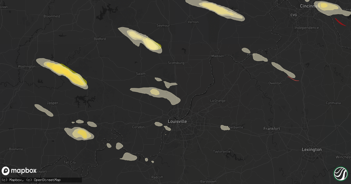 Hail map in Memphis, IN on July 21, 2026