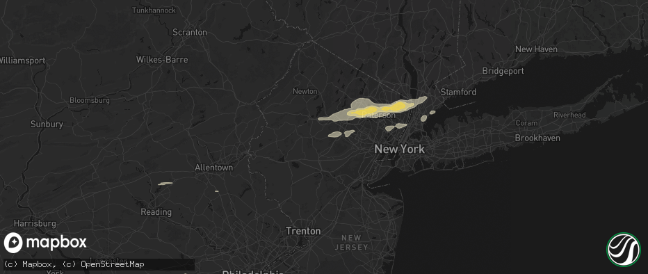 Hail map in Mendham, NJ on July 21, 2026