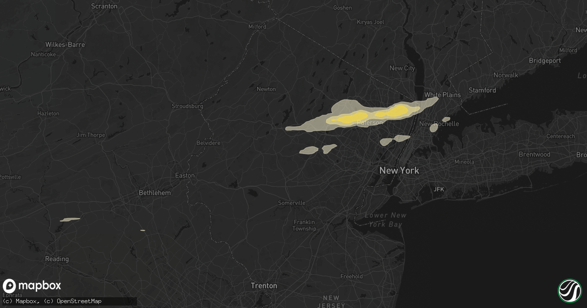 Hail map in Mendham, NJ on July 21, 2026