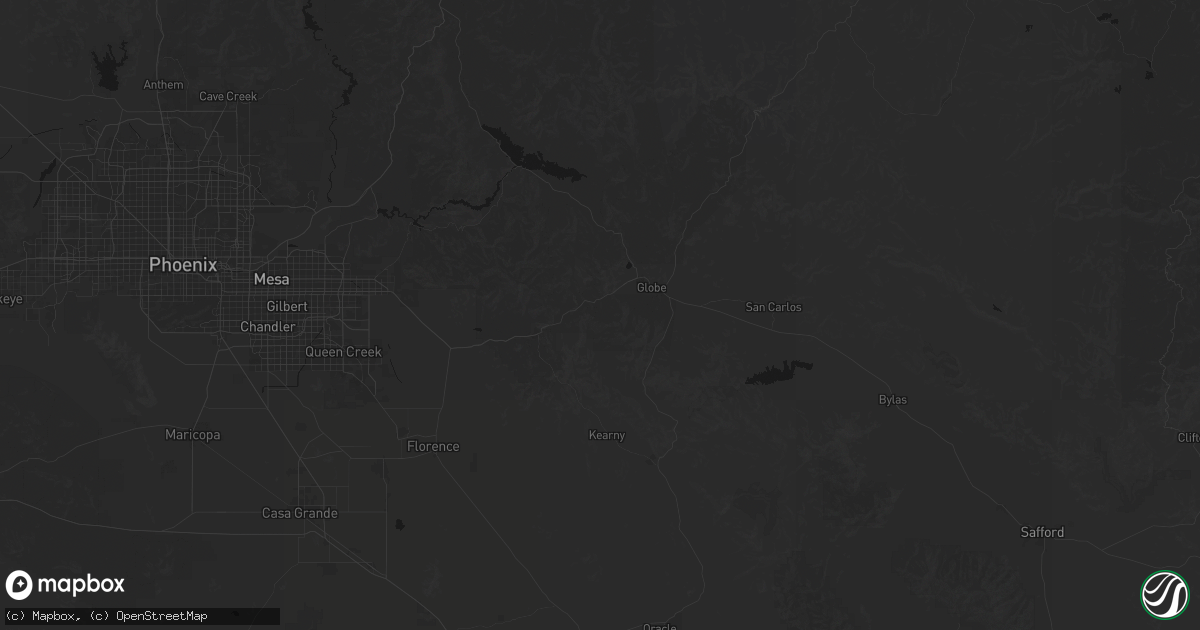 Hail map in Miami, AZ on July 21, 2026