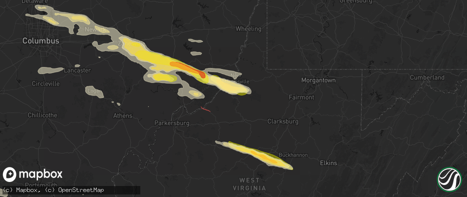 Hail map in Middlebourne, WV on July 21, 2026