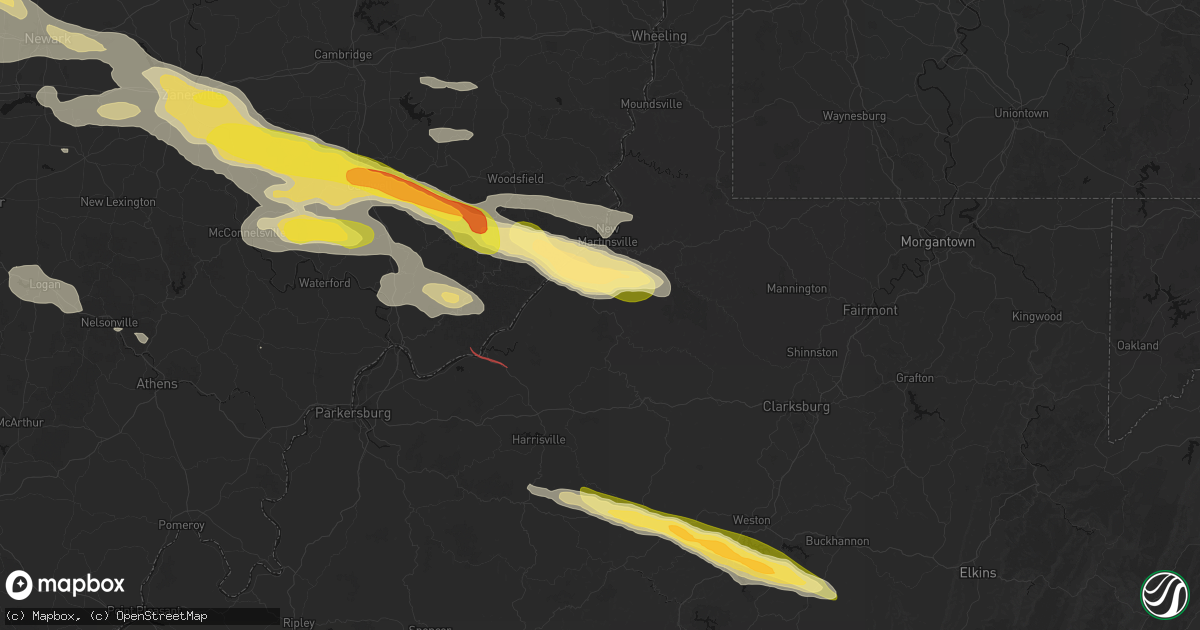 Hail map in Middlebourne, WV on July 21, 2026