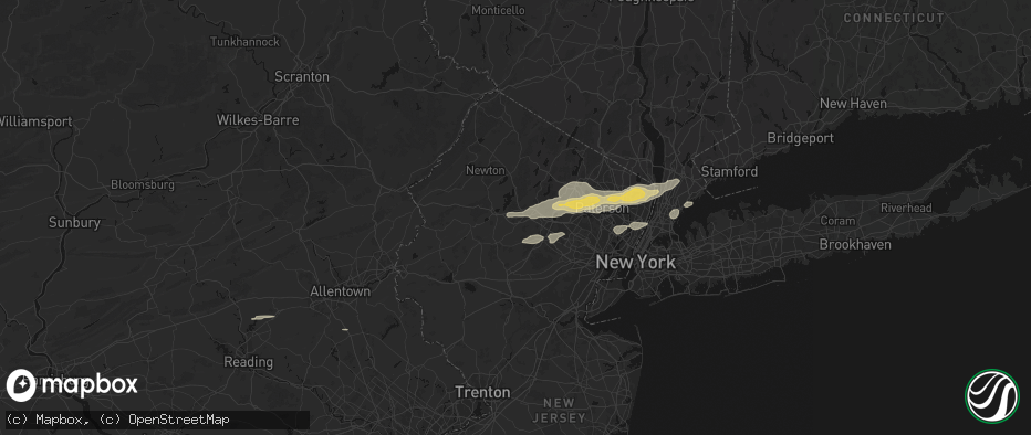 Hail map in Mine Hill, NJ on July 21, 2026