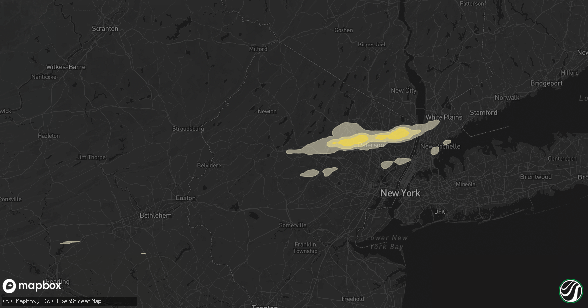 Hail map in Mine Hill, NJ on July 21, 2026
