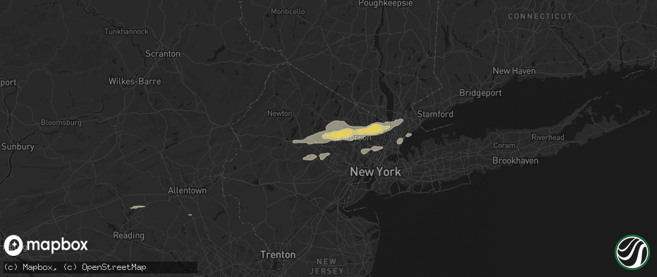 Hail map in Montville, NJ on July 21, 2026
