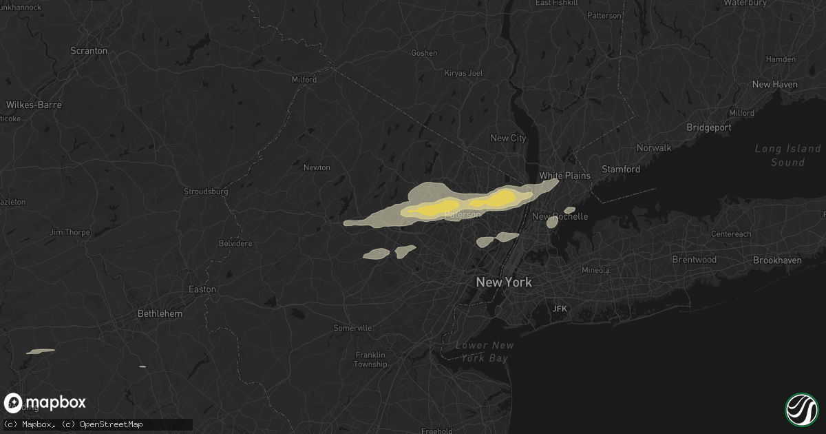 Hail map in Montville, NJ on July 21, 2026
