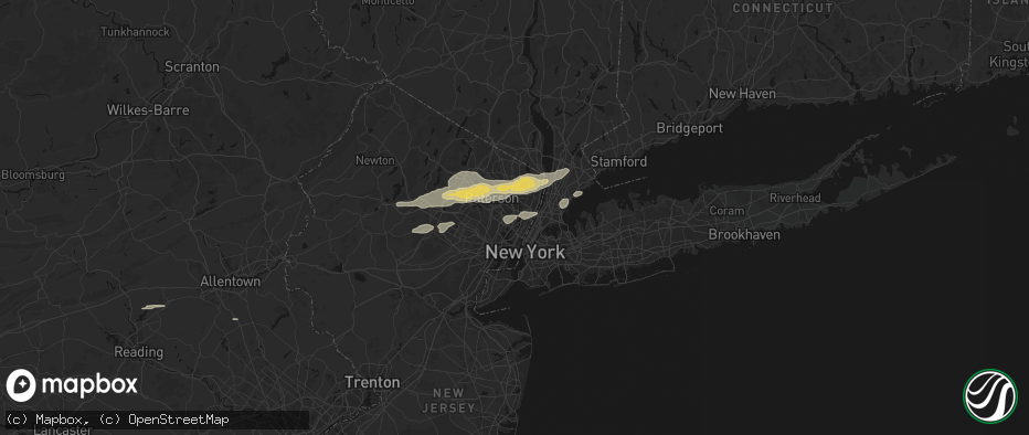 Hail map in Moonachie, NJ on July 21, 2026