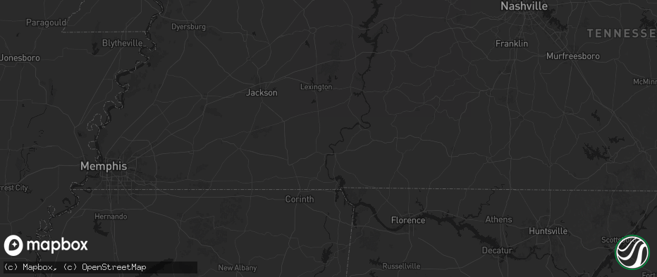 Hail map in Morris Chapel, TN on July 21, 2026