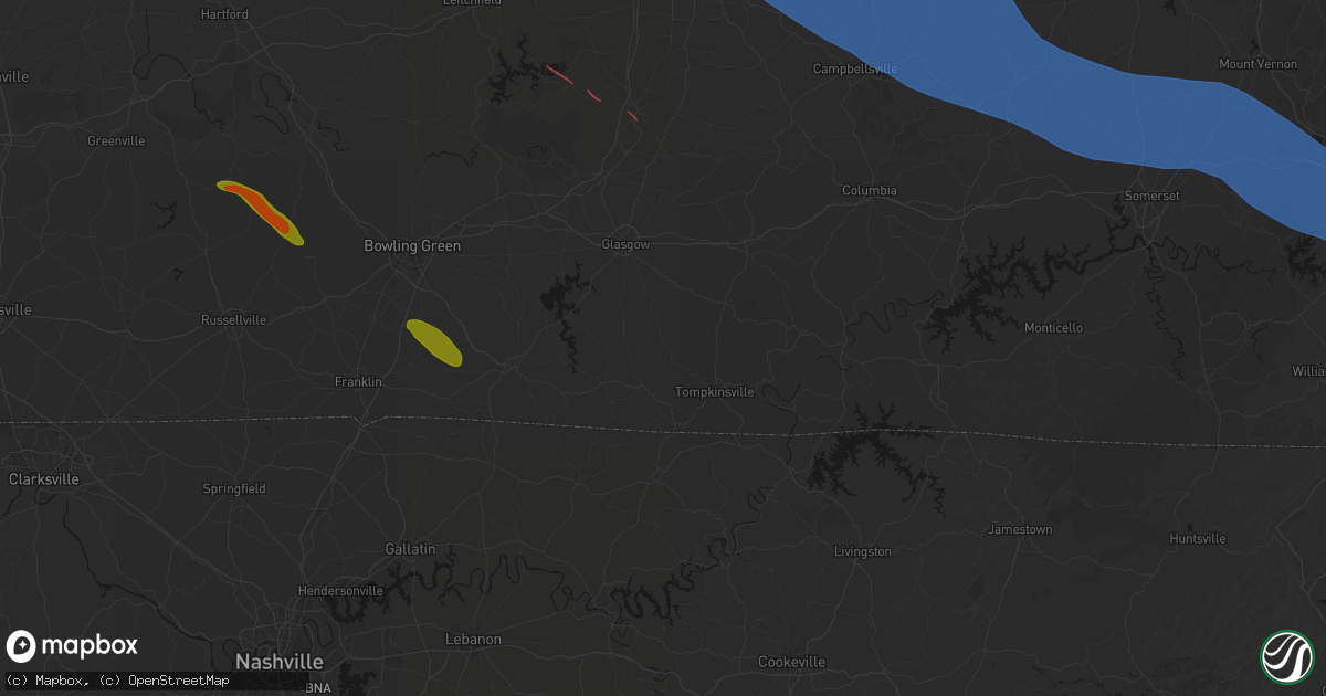 Hail map in Mount Hermon, KY on July 21, 2026