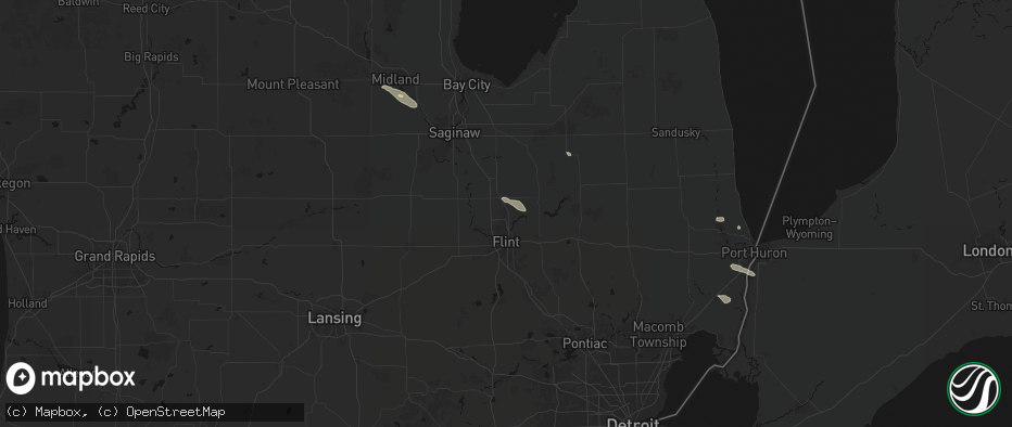 Hail map in Mount Morris, MI on July 21, 2026