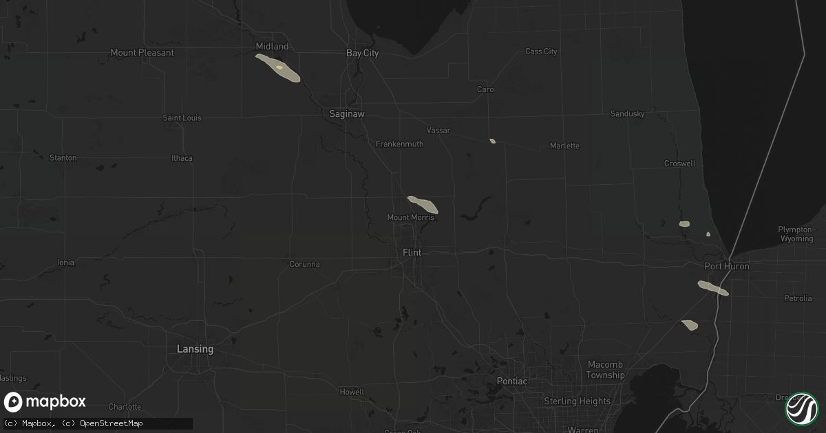 Hail map in Mount Morris, MI on July 21, 2026