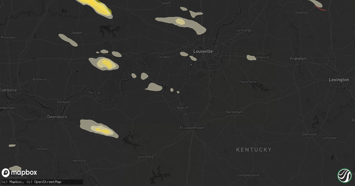 Hail map in Muldraugh, KY on July 21, 2026
