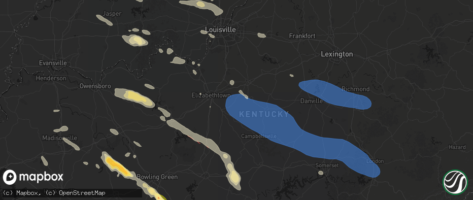 Hail map in New Haven, KY on July 21, 2026