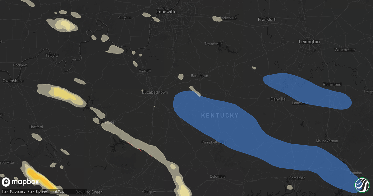 Hail map in New Haven, KY on July 21, 2026
