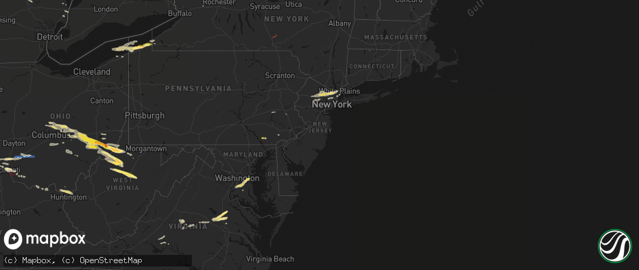 Hail map in New Jersey on July 21, 2026