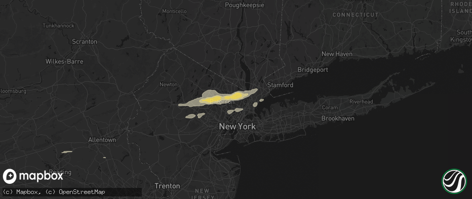 Hail map in New Milford, NJ on July 21, 2026