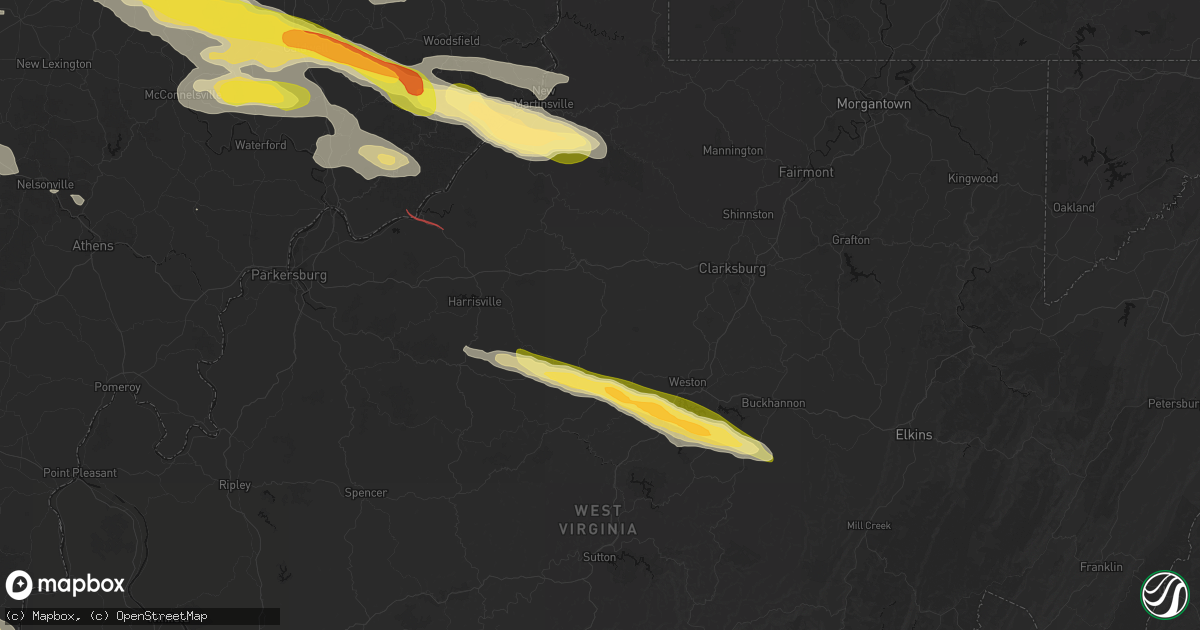 Hail map in New Milton, WV on July 21, 2026