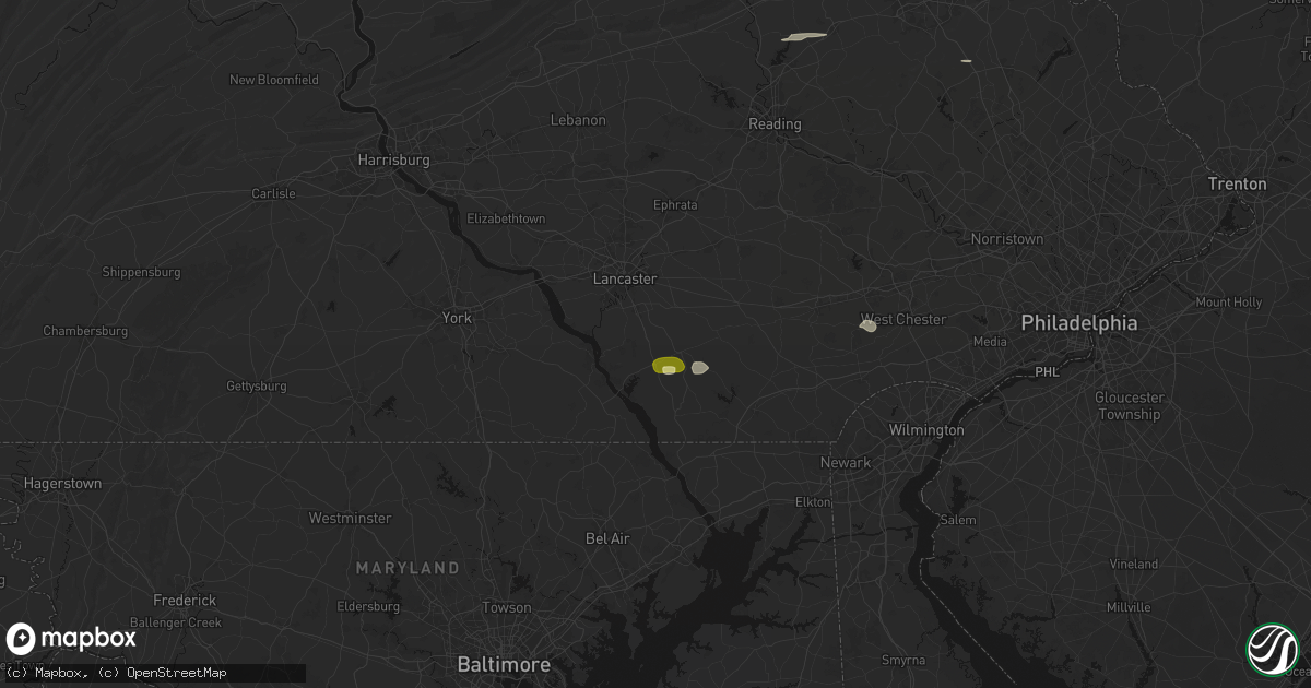 Hail map in New Providence, PA on July 21, 2026