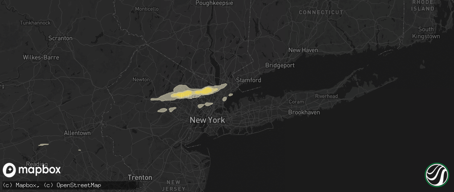 Hail map in New Rochelle, NY on July 21, 2026