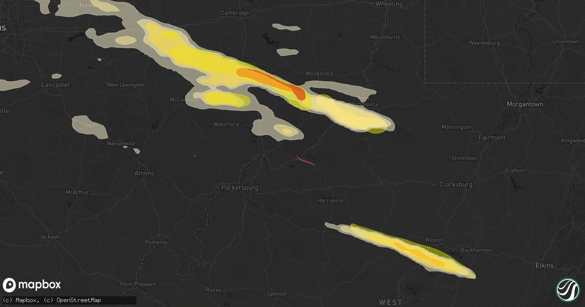 Hail map in Newport, OH on July 21, 2026