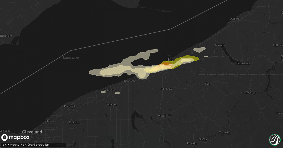 Hail map in North Springfield, PA on July 21, 2026