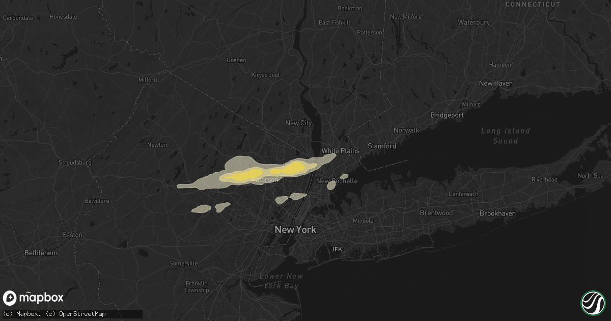 Hail map in Norwood, NJ on July 21, 2026