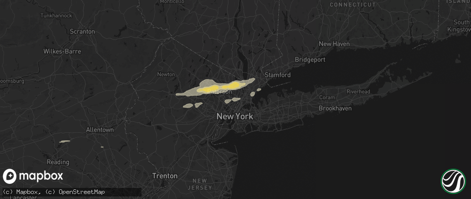 Hail map in Palisades Park, NJ on July 21, 2026