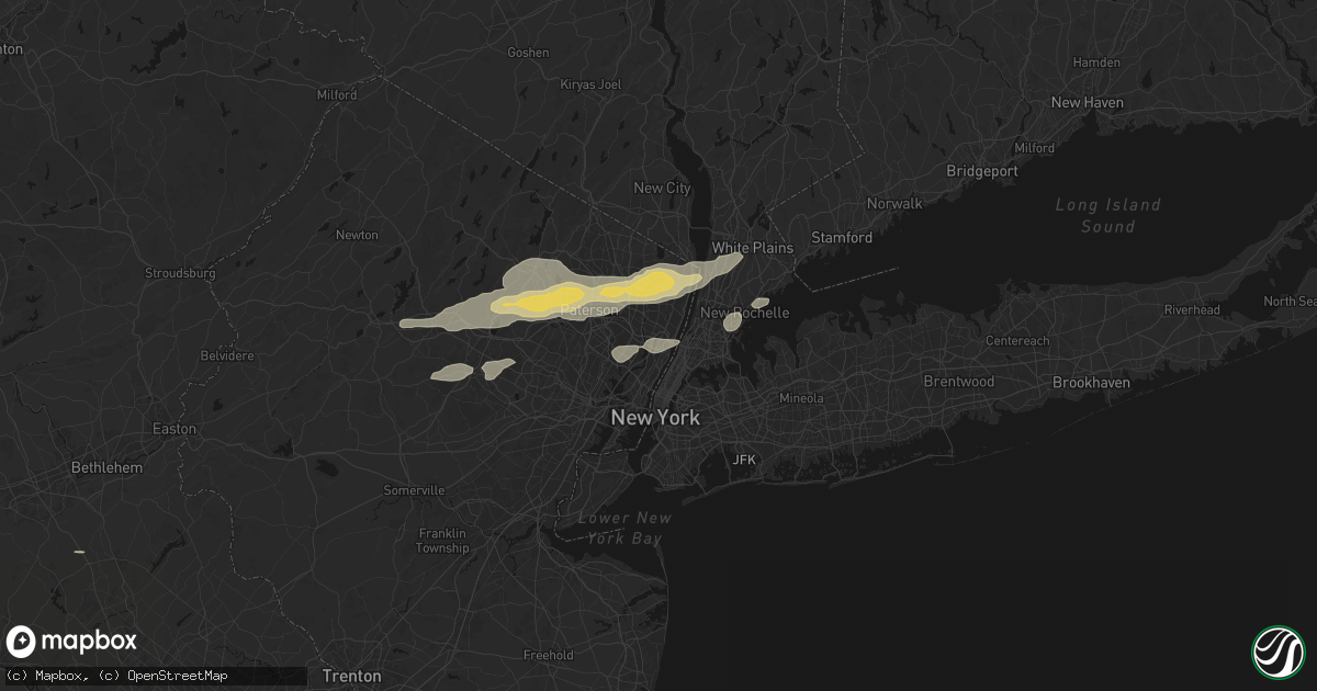 Hail map in Palisades Park, NJ on July 21, 2026