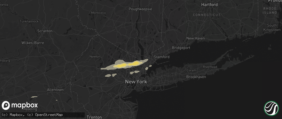 Hail map in Palisades, NY on July 21, 2026