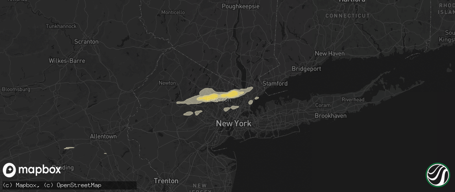 Hail map in Paramus, NJ on July 21, 2026