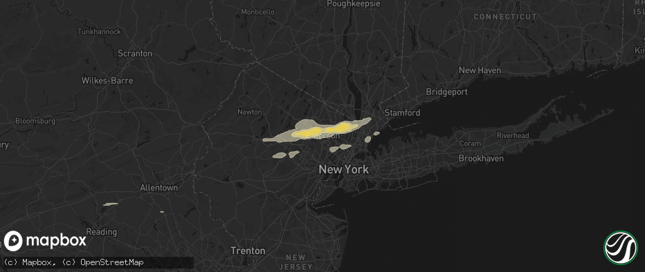 Hail map in Paterson, NJ on July 21, 2026