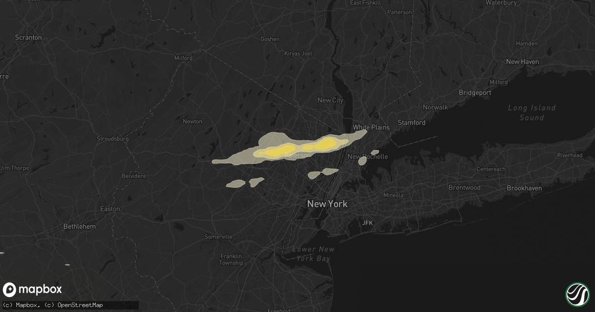 Hail map in Paterson, NJ on July 21, 2026