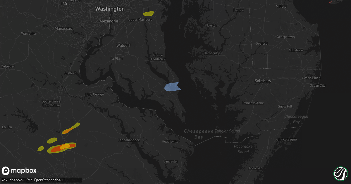 Hail map in Patuxent River, MD on July 21, 2026