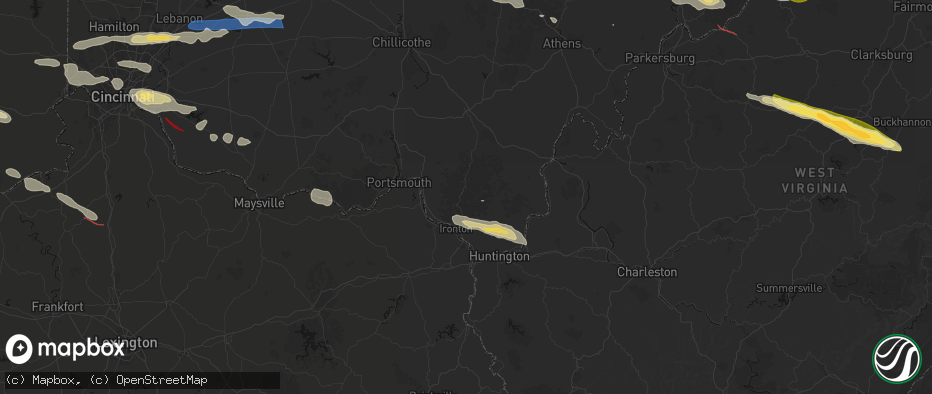 Hail map in Pedro, OH on July 21, 2026