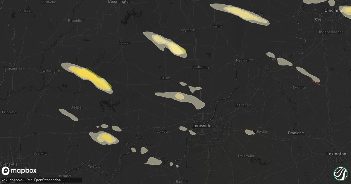 Hail map in Pekin, IN on July 21, 2026