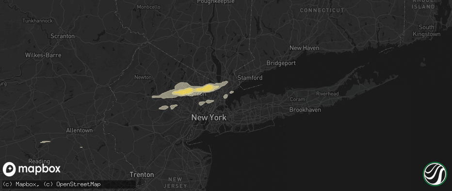 Hail map in Pelham, NY on July 21, 2026