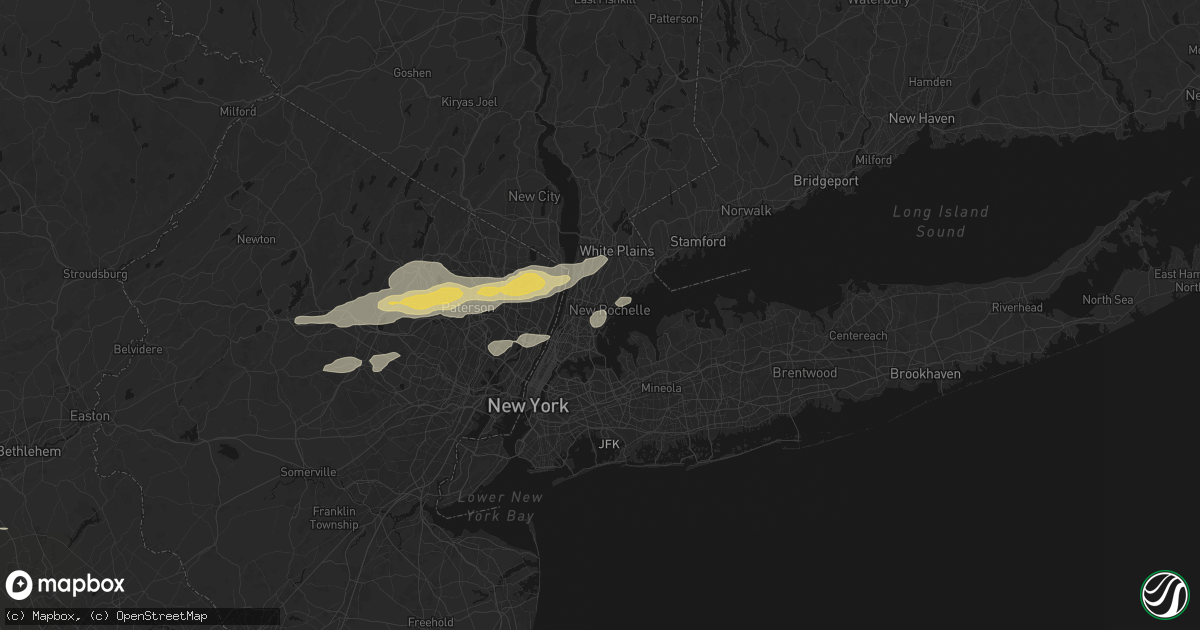 Hail map in Pelham, NY on July 21, 2026