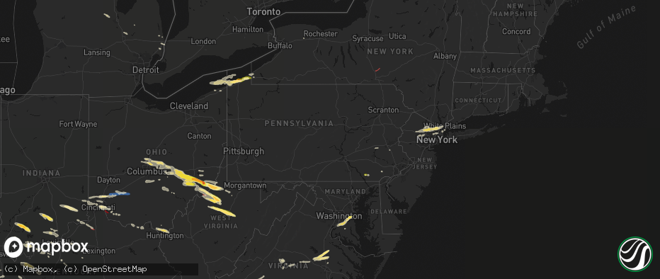 Hail map in Pennsylvania on July 21, 2026