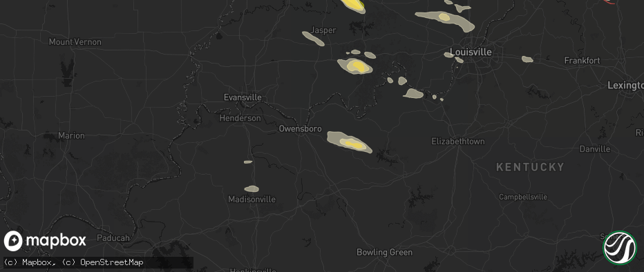 Hail map in Philpot, KY on July 21, 2026