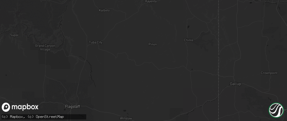 Hail map in Polacca, AZ on July 21, 2026