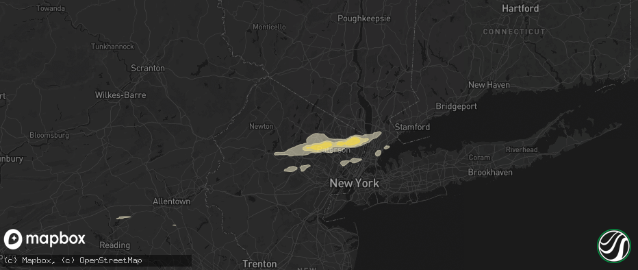 Hail map in Pompton Lakes, NJ on July 21, 2026