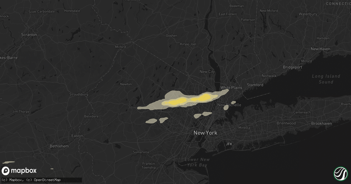 Hail map in Pompton Lakes, NJ on July 21, 2026