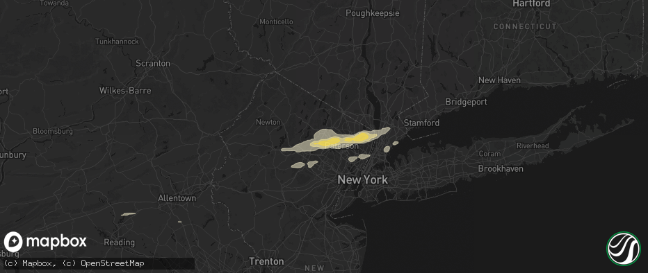 Hail map in Pompton Plains, NJ on July 21, 2026