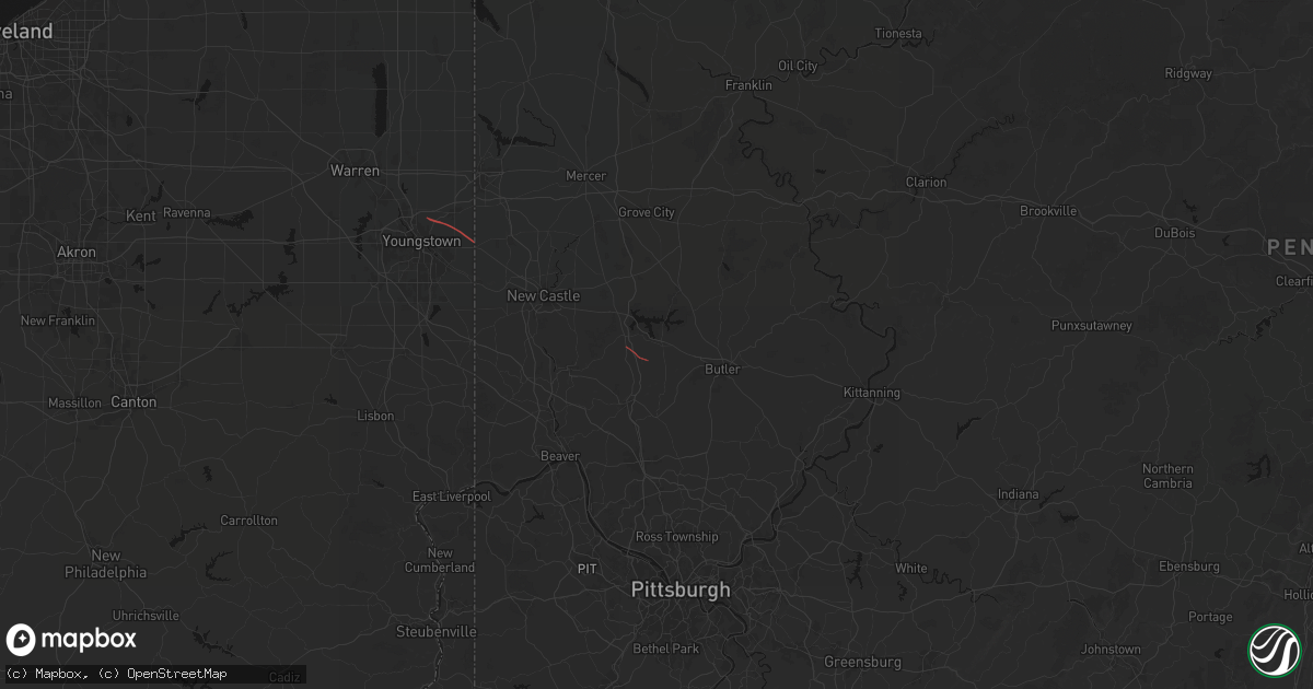 Hail map in Prospect, PA on July 21, 2026