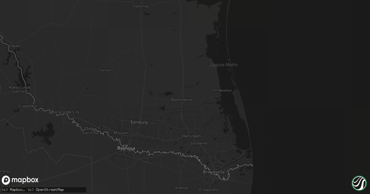 Hail map in Raymondville, TX on July 21, 2026