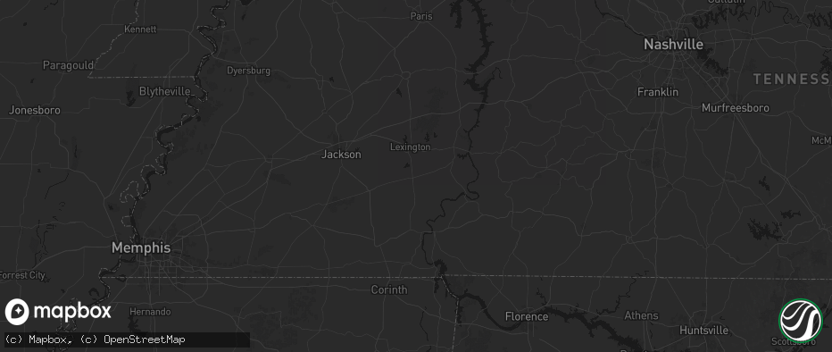 Hail map in Reagan, TN on July 21, 2026